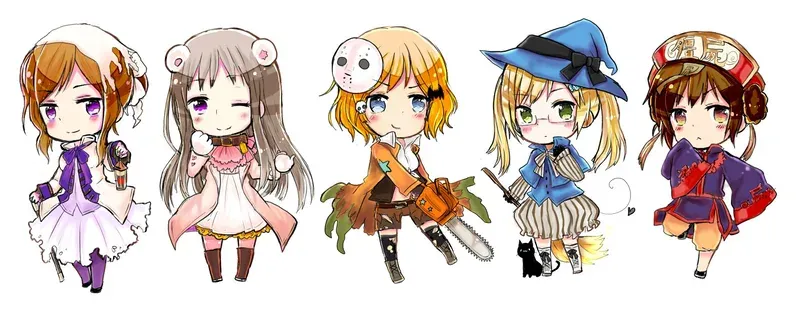 chibi ảnh anime nhóm 5 người nữ 13