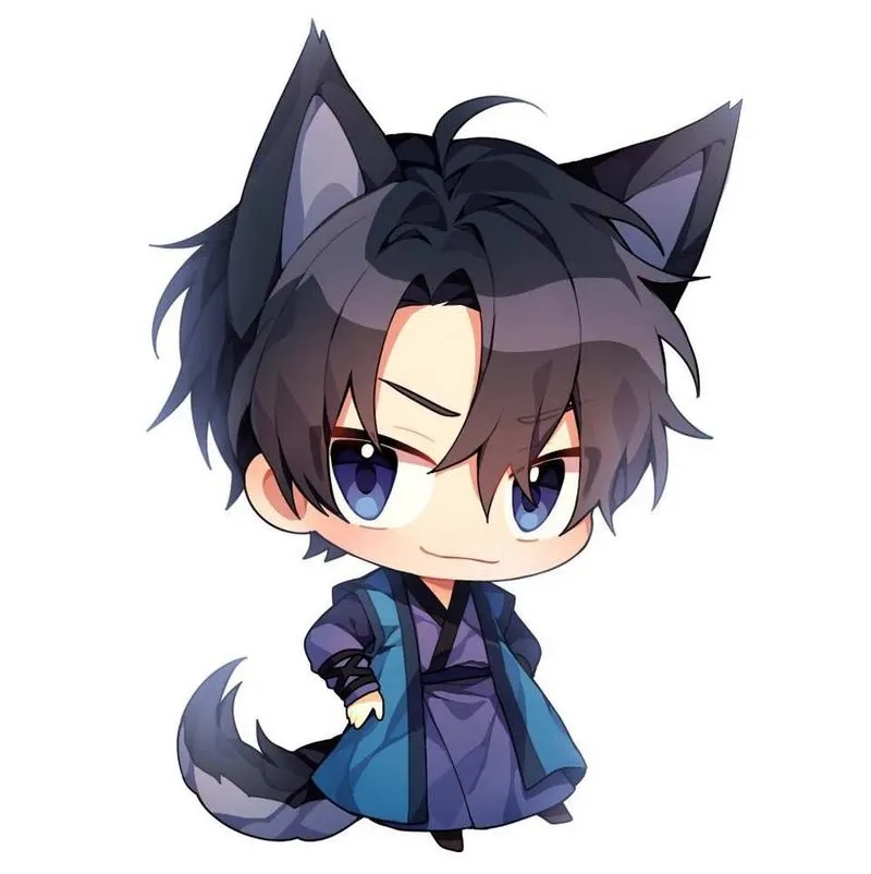 Ảnh anime nam cute chibi tạo cảm giác vui tươi và năng động