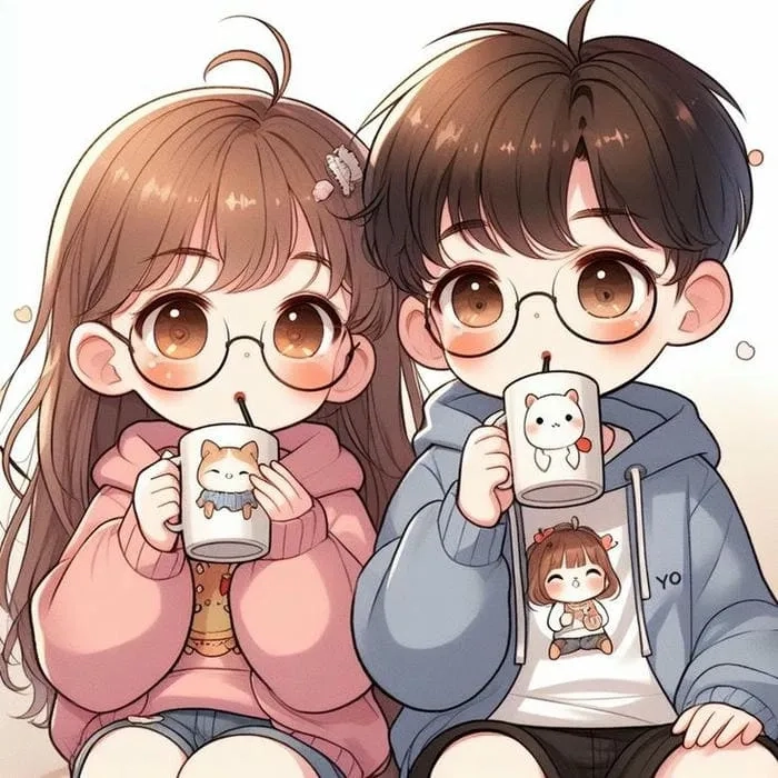 Ảnh anime cặp đôi cute tạo cảm giác gần gũi và yêu thương