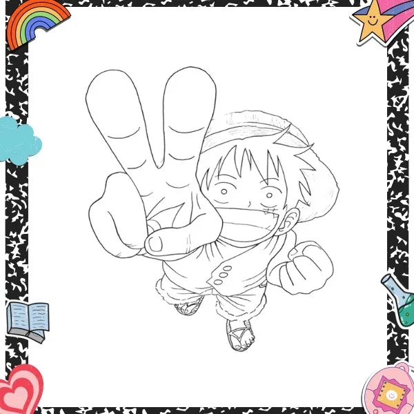 Luffy chibi tinh tế qua nét Luffy vẽ chì