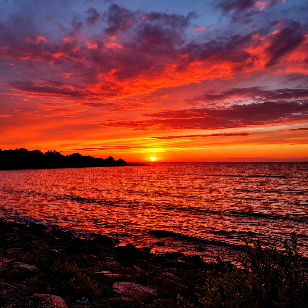 Thổi hồn nghệ thuật vào không gian sống với tranh phong cảnh hoàng hôn