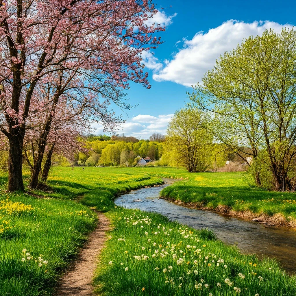 Khơi nguồn cảm hứng sáng tạo vô tận khi vẽ tranh phong cảnh mùa xuân