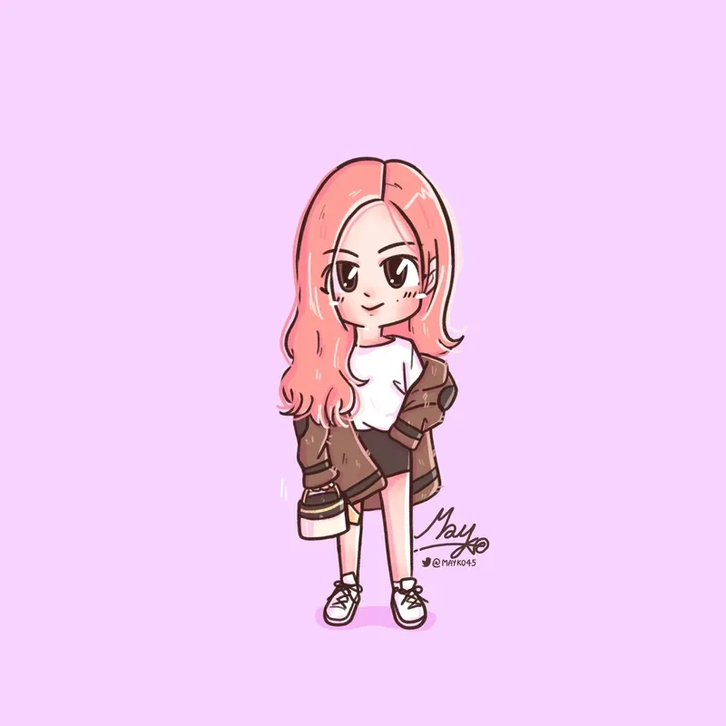 Tan chảy trái tim với vẻ Rosé chibi cute xỉu