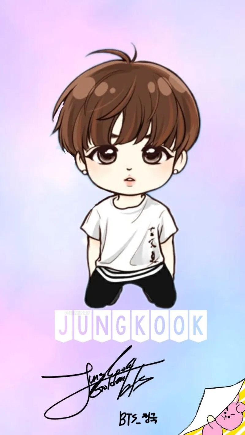 Khoảnh khắc ngọt ngào của Cute chibi Jungkook thỏ con