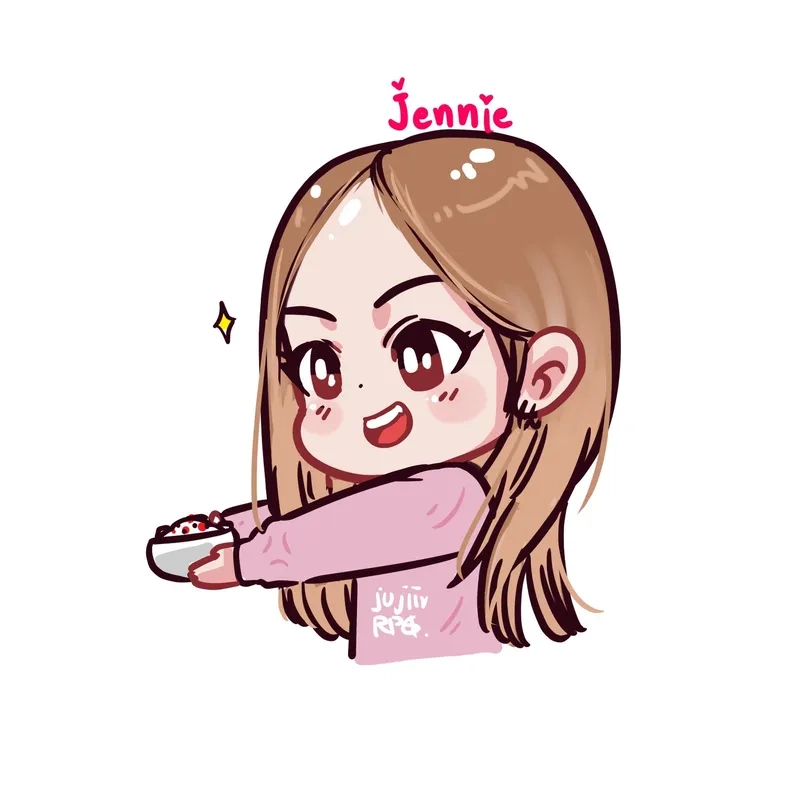 Bộ sticker biểu cảm khó đỡ của Jennie cute chibi