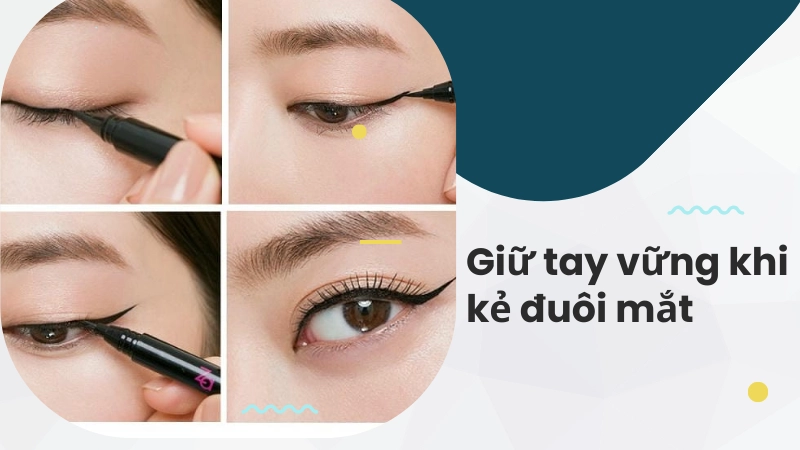 Mẹo giữ tay không run khi vẽ đuôi mắt sắc sảo