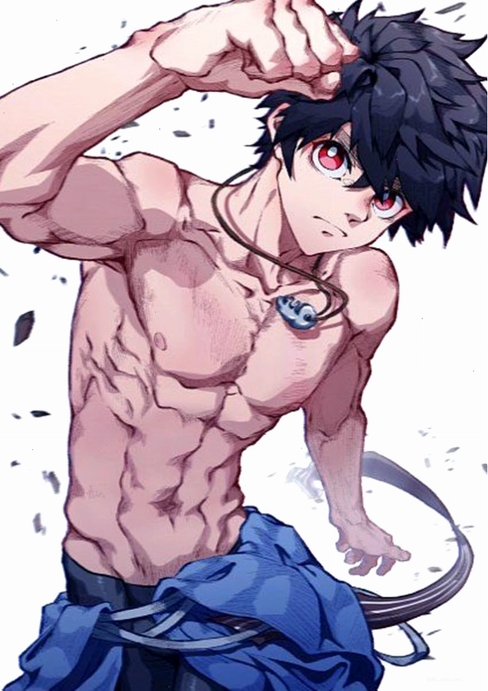 Ảnh anime nam 6 múi với body săn chắc và phong thái ngầu
