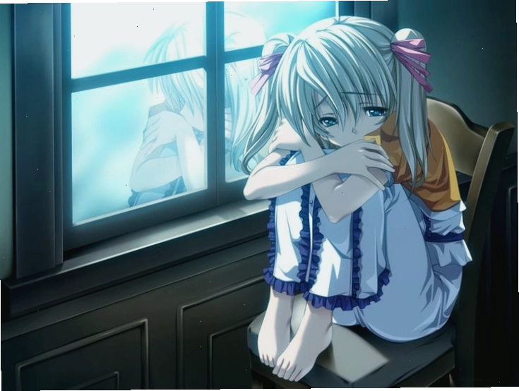 Ảnh anime nữ buồn ngồi khóc chất chứa nhiều tâm trạng