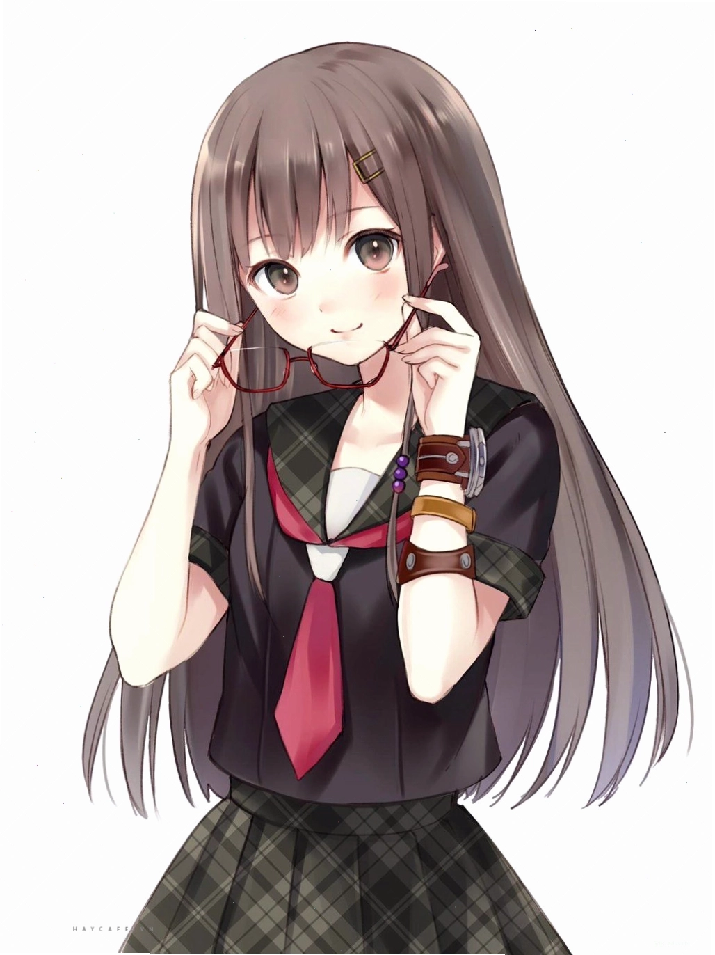 Ảnh anime nữ đẹp đeo kính tri thức
