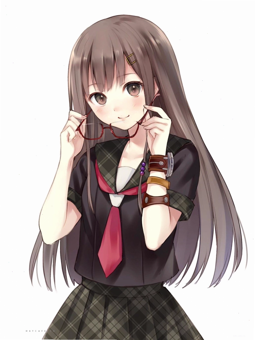 Ảnh anime nữ đẹp đeo kính tri thức