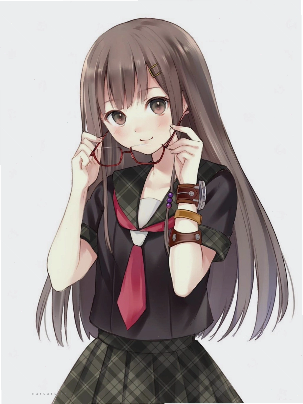 Ảnh anime nữ đẹp đeo kính tri thức