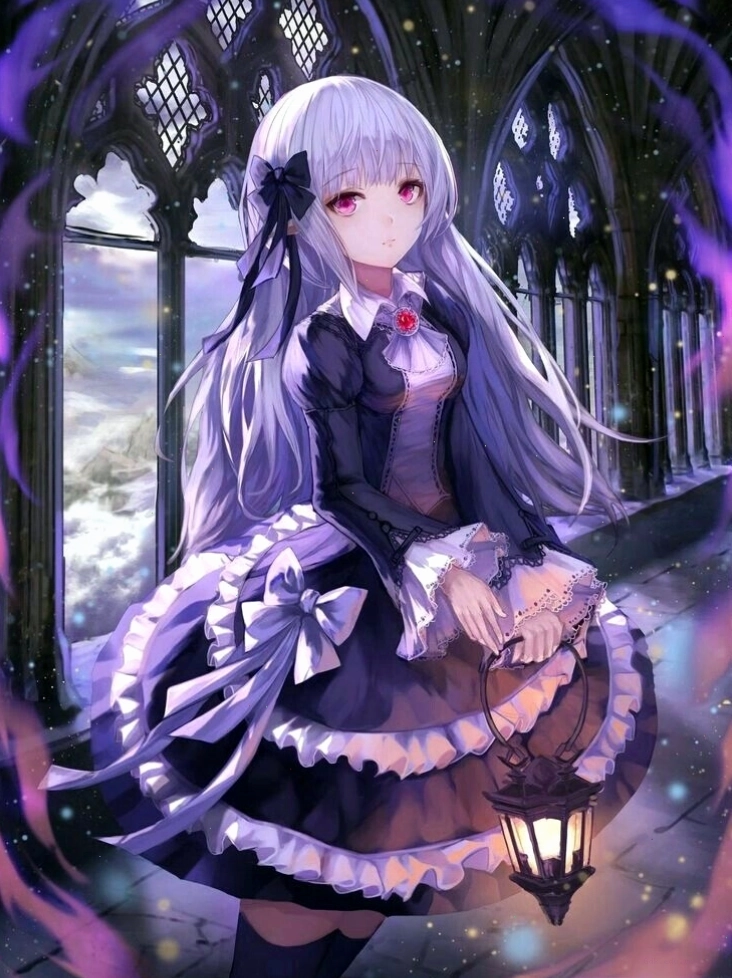 Ảnh anime nữ ngầu ăn mặc phong cách gothic bí hiểm và lạnh lùng