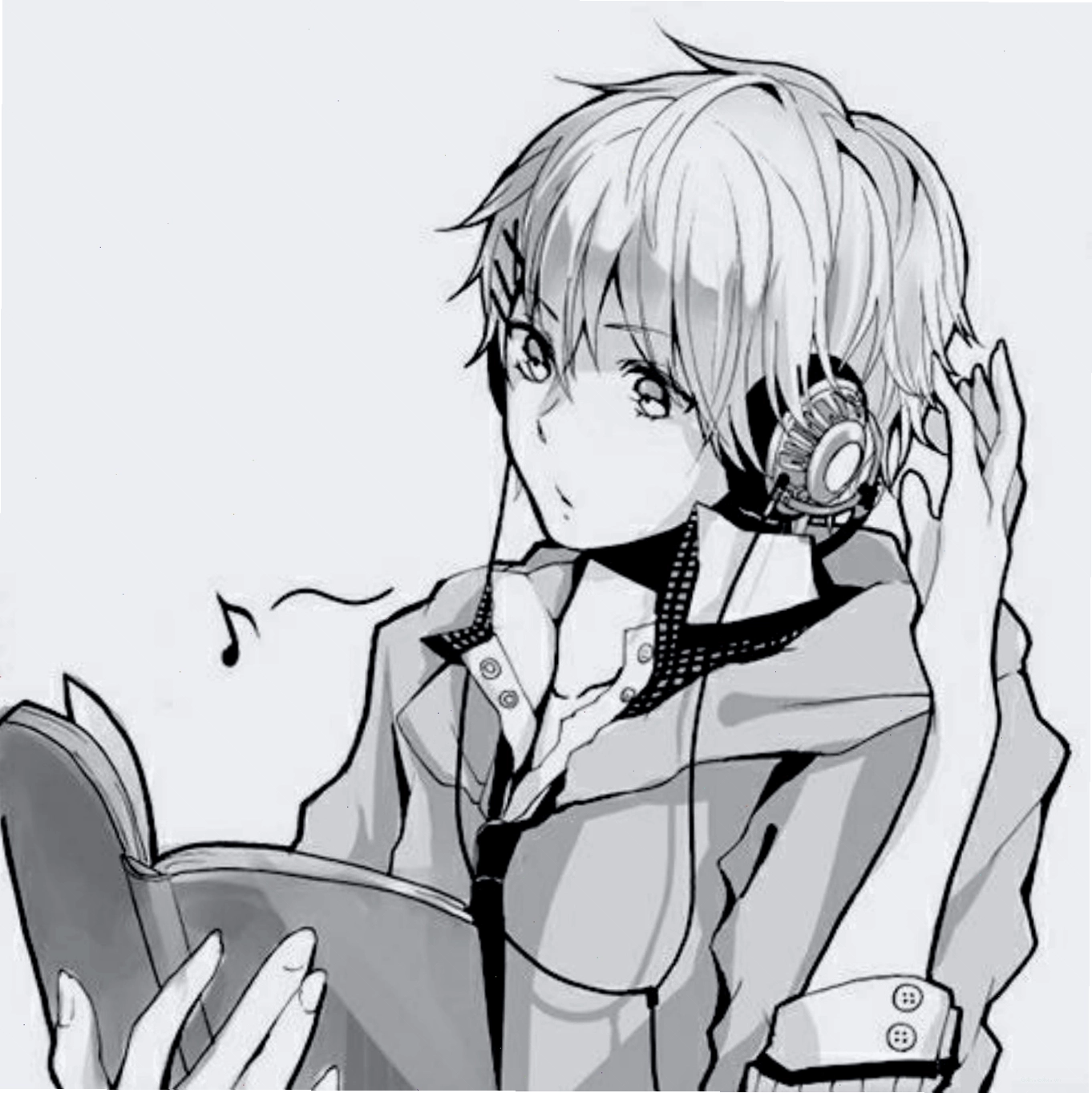 Ảnh anime trắng đen cá tính, thể hiện phong cách riêng biệt
