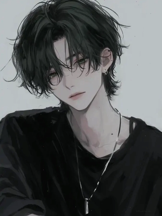 Ảnh avatar chàng trai anime tóc đen với khuôn mặt tuấn tú