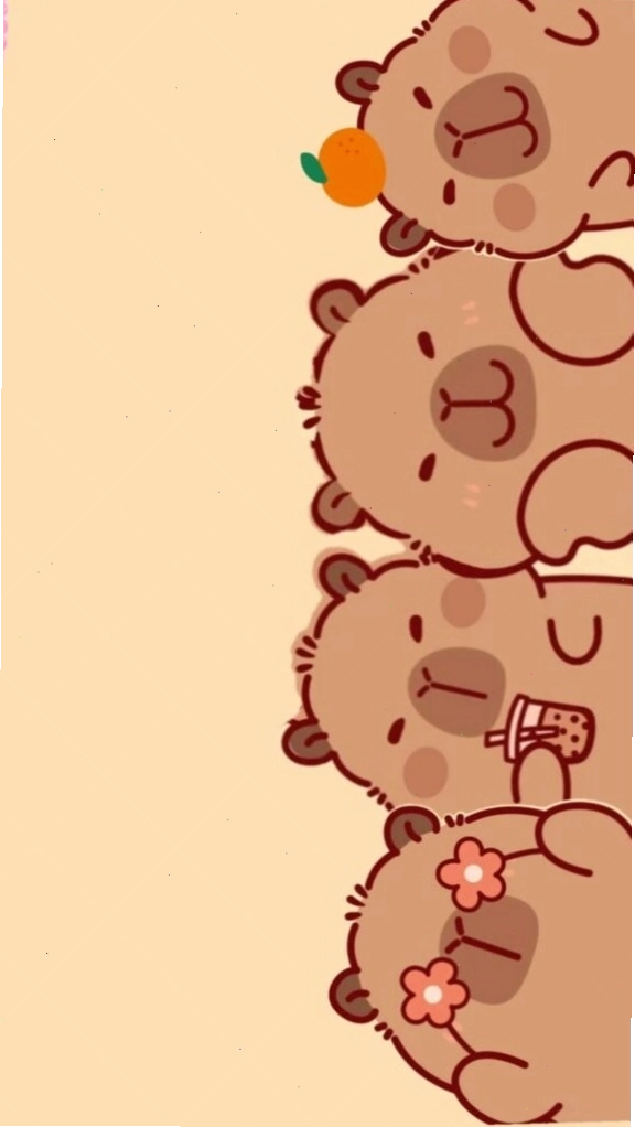 Ảnh avatar hài hước với chú Capybara xếp hàng vô tri, biểu cảm đáng yêu
