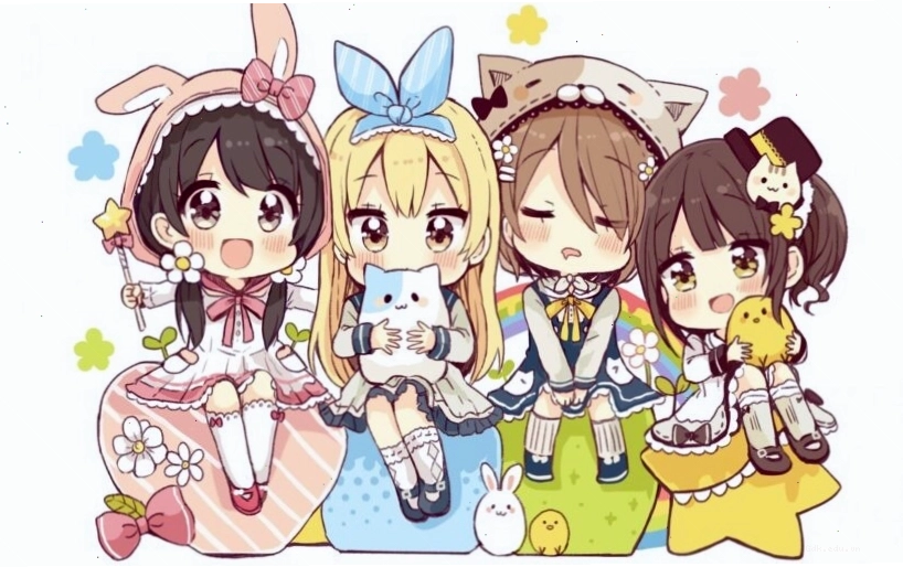 Ảnh avatar nhóm bạn thân phong cách anime chibi