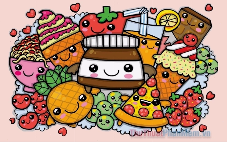 Ảnh bìa chibi đồ ăn dễ thương