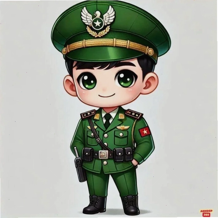 Ảnh chibi bộ đội Việt Nam đáng yêu với nụ cười tươi tắn