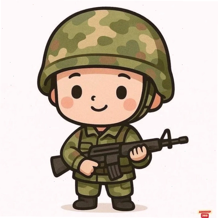 Ảnh chibi bộ đội Việt Nam đẹp trong trang phục quân phục
