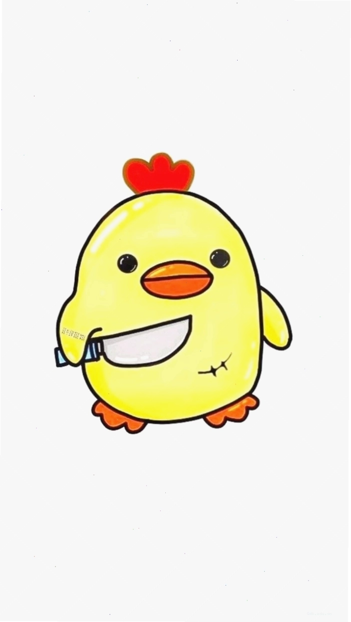 Ảnh con gà chibi phong cách dễ thương đang vui đùa
