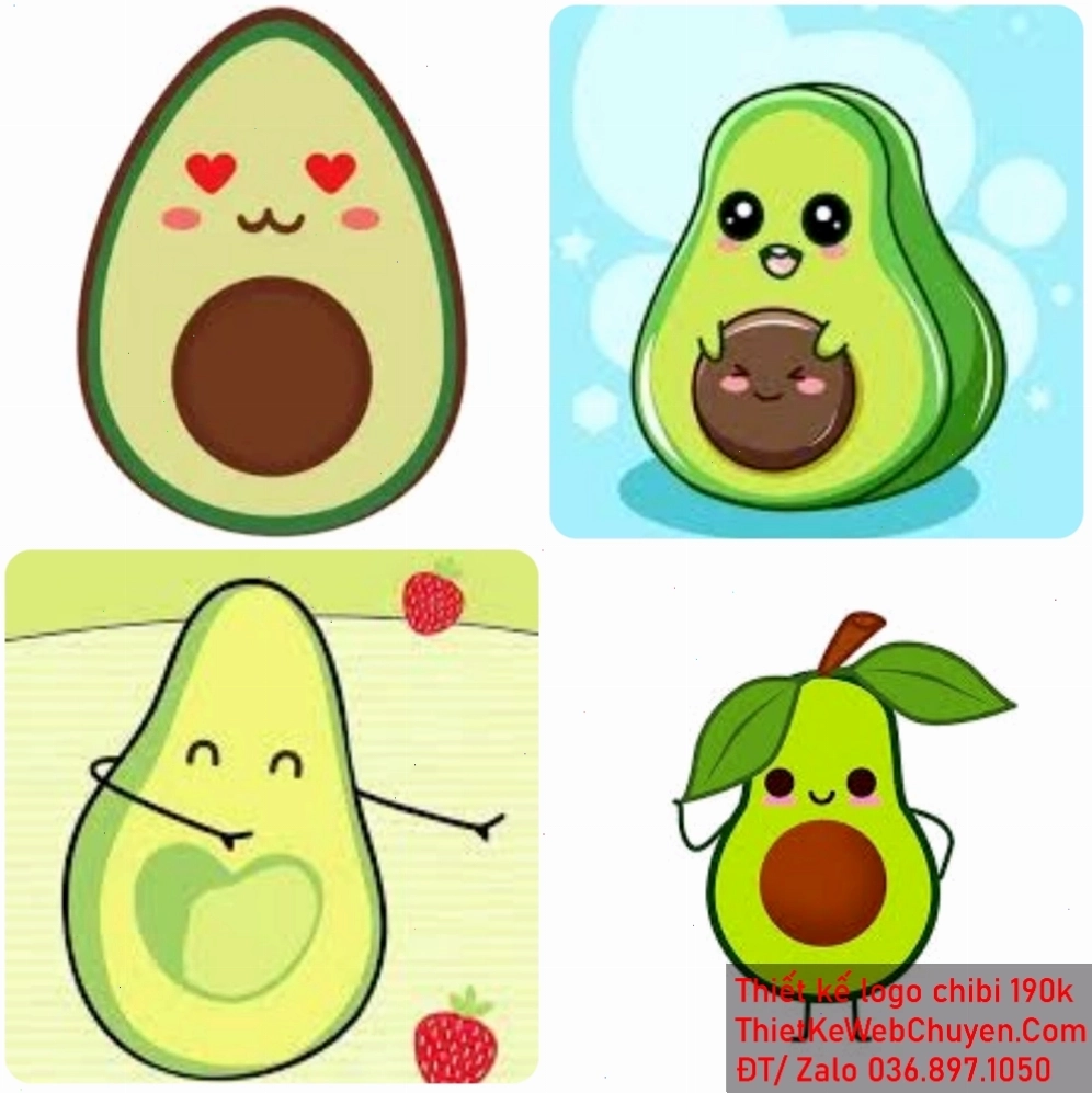 Ảnh đại diện trái bơ chibi phiên bản 3D