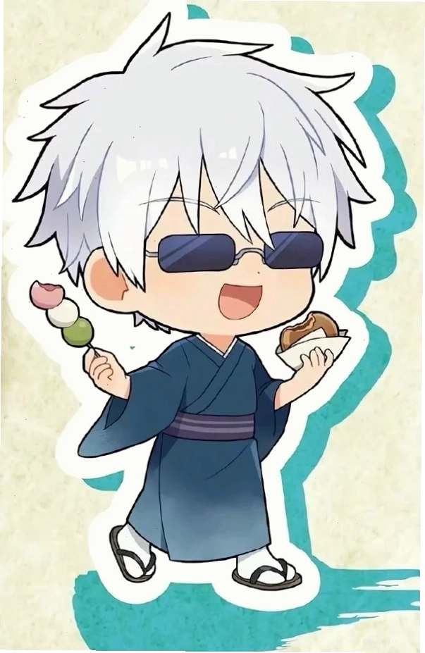 Ảnh Gojo Satoru chibi đang cười tươi