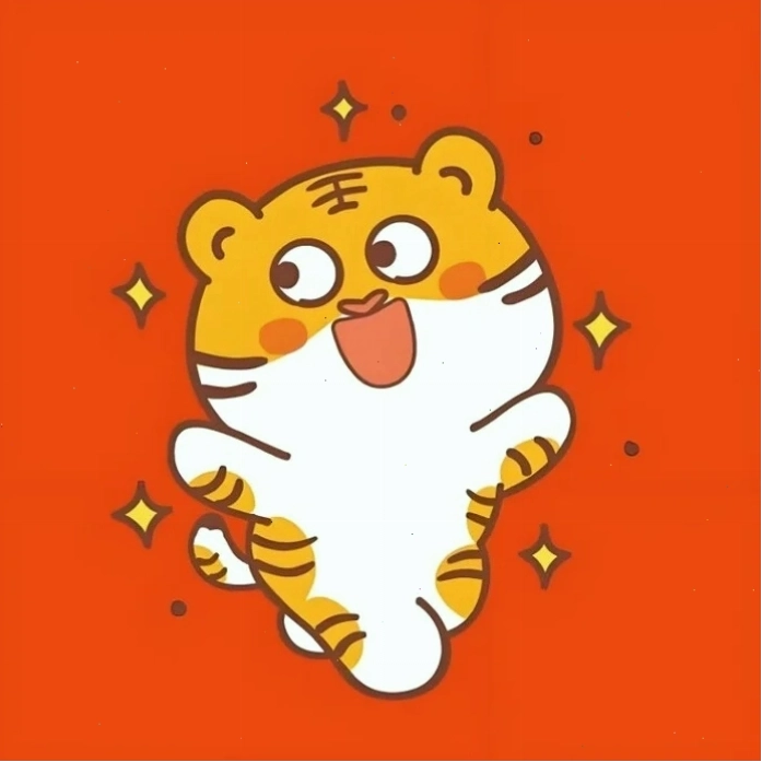 Ảnh hổ chibi với bộ lông vằn đặc trưng và khuôn mặt biểu cảm