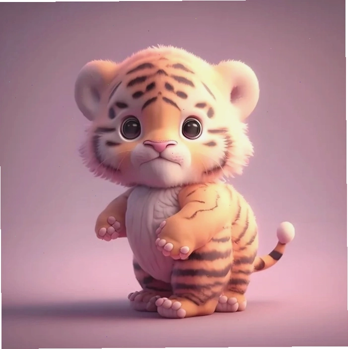 Ảnh hổ mập chibi đang nằm thư giãn một cách thoải mái