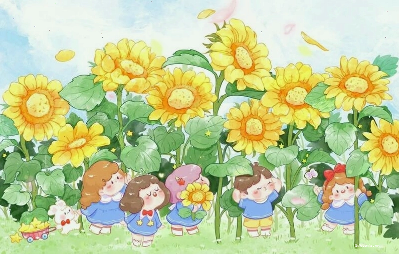 Ảnh hoa hướng dương chibi dễ thương