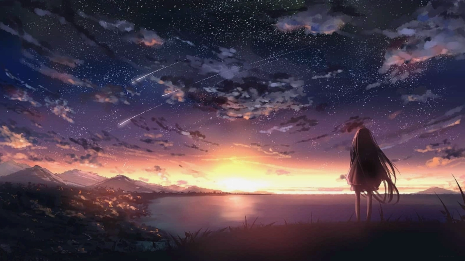 Ảnh nền Anime Galaxy buồn cho nữ giới
