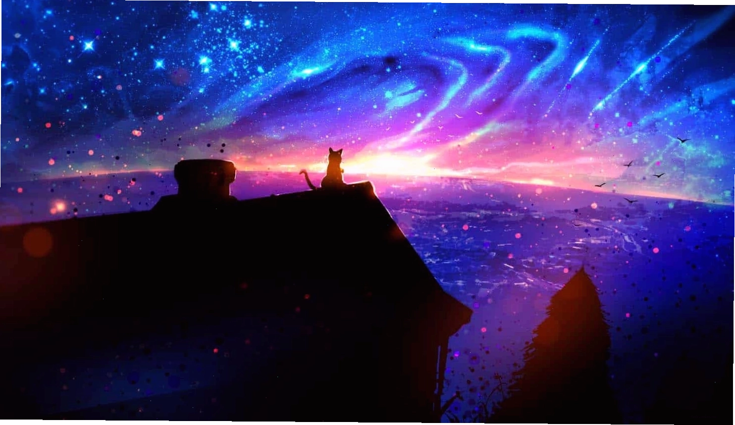 Ảnh nền Anime Galaxy hiếm gặp với cấu trúc xoáy độc đáo