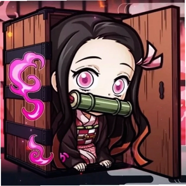 Ảnh Nezuko chibi đẹp với đôi mắt to tròn và biểu cảm đáng yêu