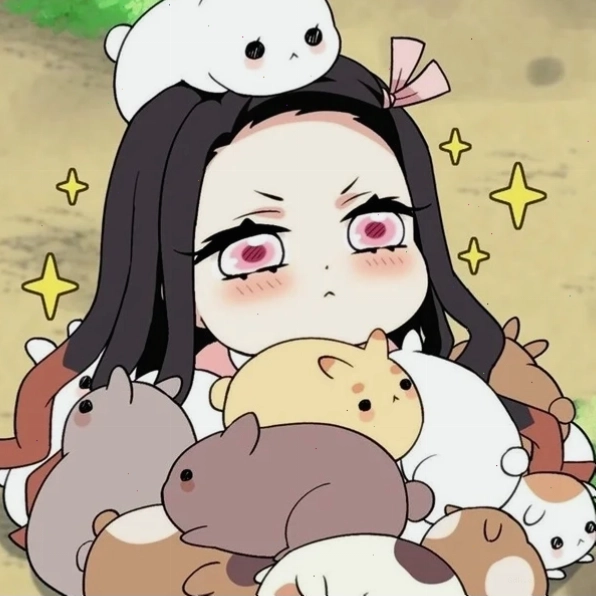 Ảnh Nezuko chibi với biểu cảm tinh nghịch, đáng yêu