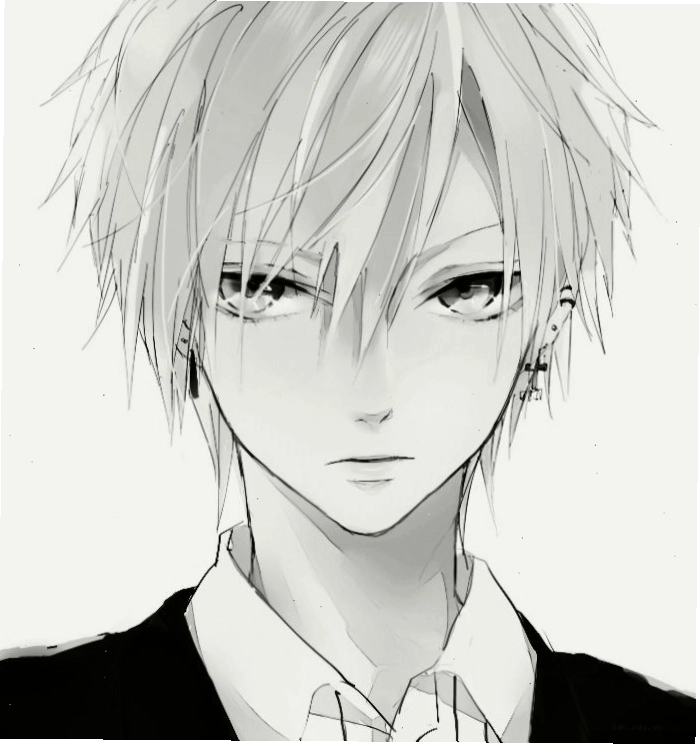 Anime boy đen trắng lạnh lùng, thể hiện khí chất riêng