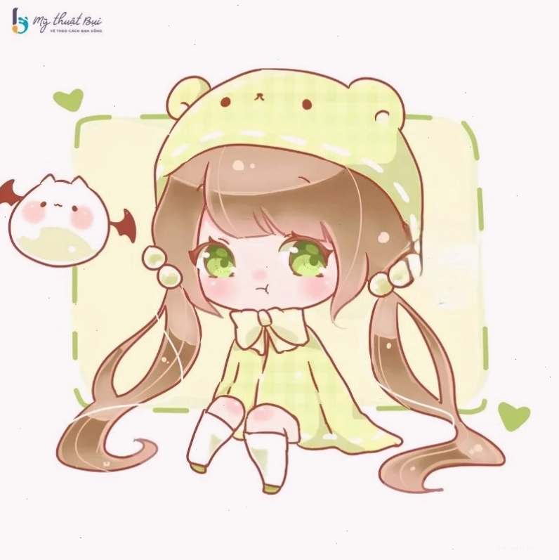 Anime nữ chibi với phong cách thời trang hiện đại