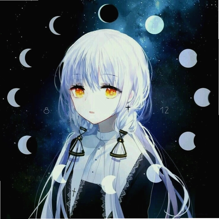 Avatar anime cô gái tóc xanh với biểu cảm bí ẩn