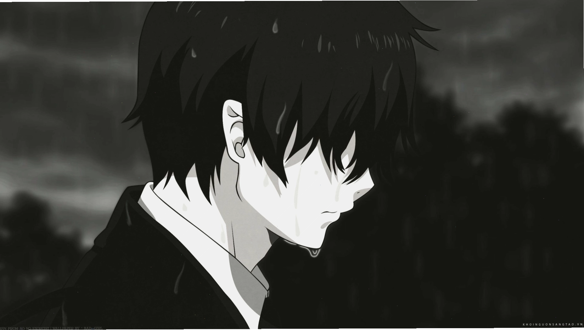 Avatar anime đen trắng nghệ thuật