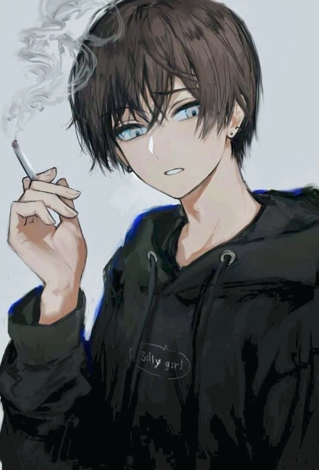 Avatar anime nam buồn hút thuốc, thể hiện sự suy tư
