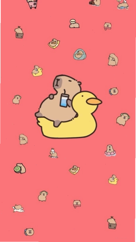 Avatar hài hước Capybara thư giãn trên phao hình vịt