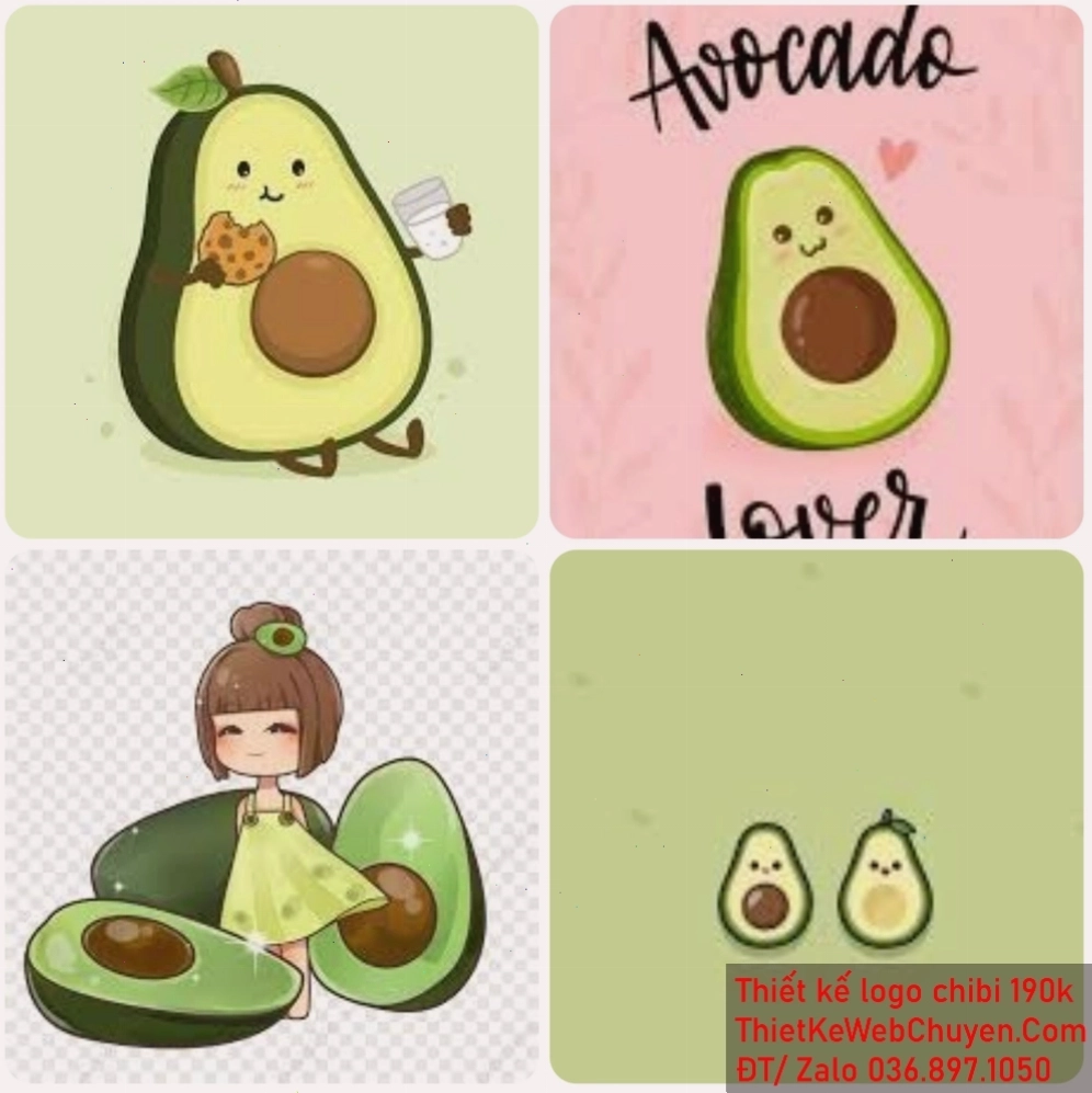 Avatar hình trái bơ cute đang nháy mắt