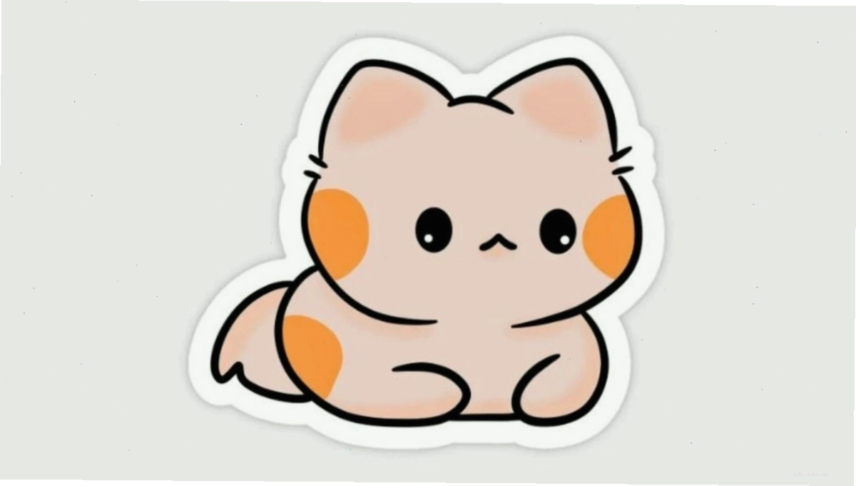 Avatar mèo chibi đội vòng hoa dễ thương