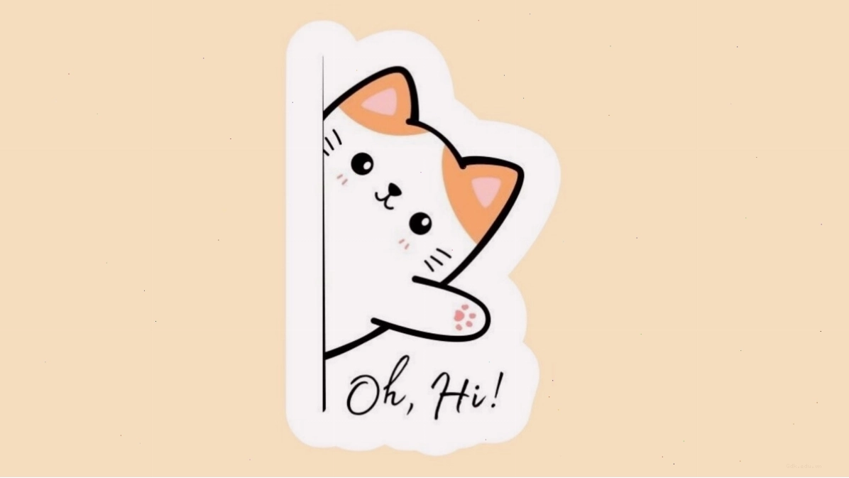 Avatar mèo chibi màu trắng đang vẫy tay