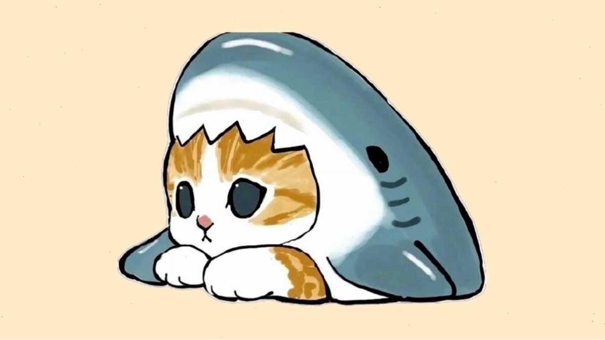 Avatar mèo chibi màu trắng dễ thương với đôi mắt xanh lá cây