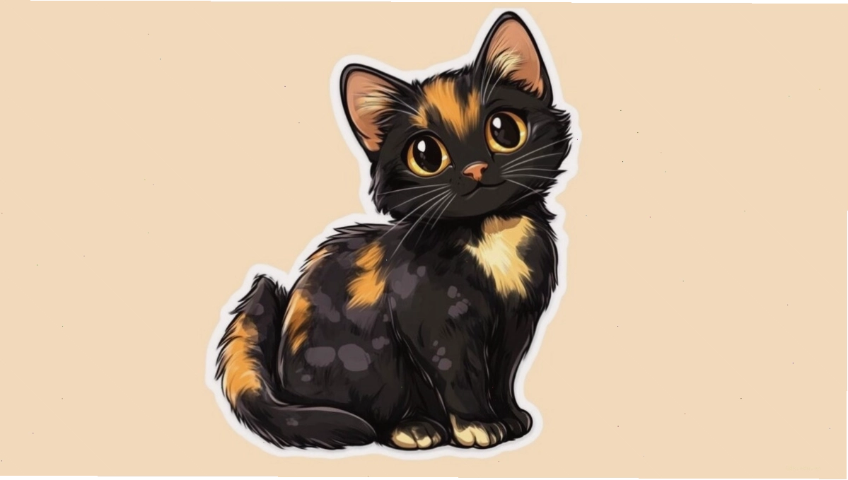Avatar mèo chibi ngồi trên đám mây