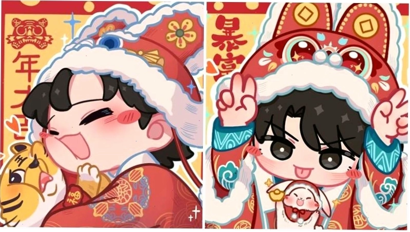Avatar tết cặp đôi năm mới bên nhau, yêu thương mãi mãi