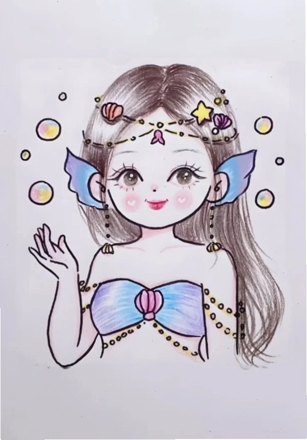 Biểu tượng Song Ngư Chibi với hiệu ứng lấp lánh