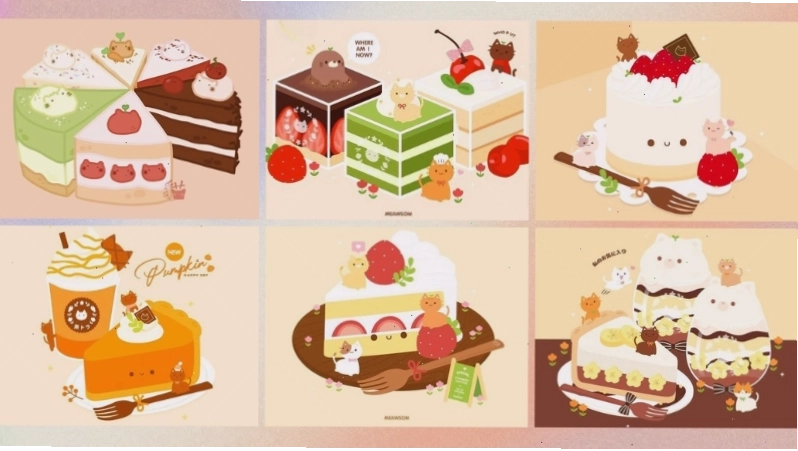 Bộ sưu tập hình chibi bánh kem đáng yêu