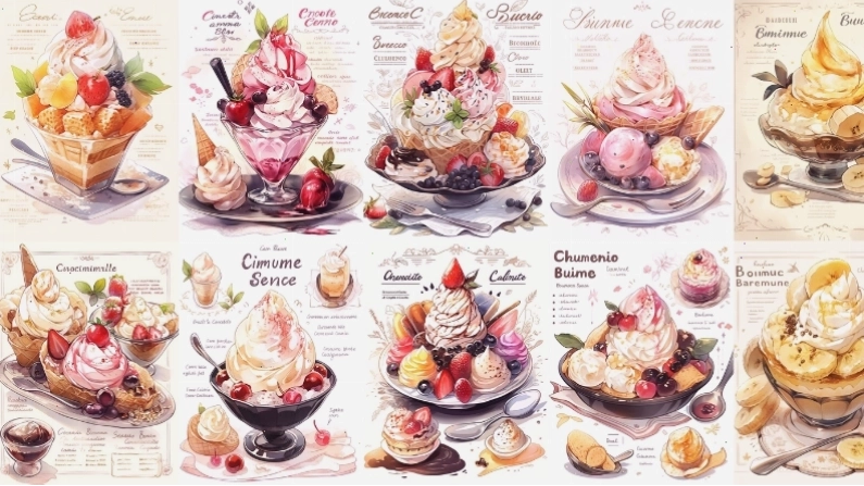 Bộ sưu tập hình kem chibi đủ loại hương vị