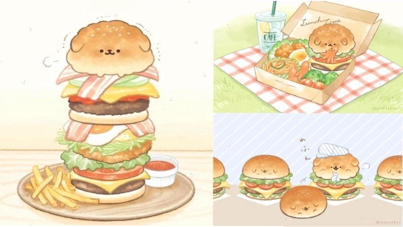 BST chibi chú cún hamburger