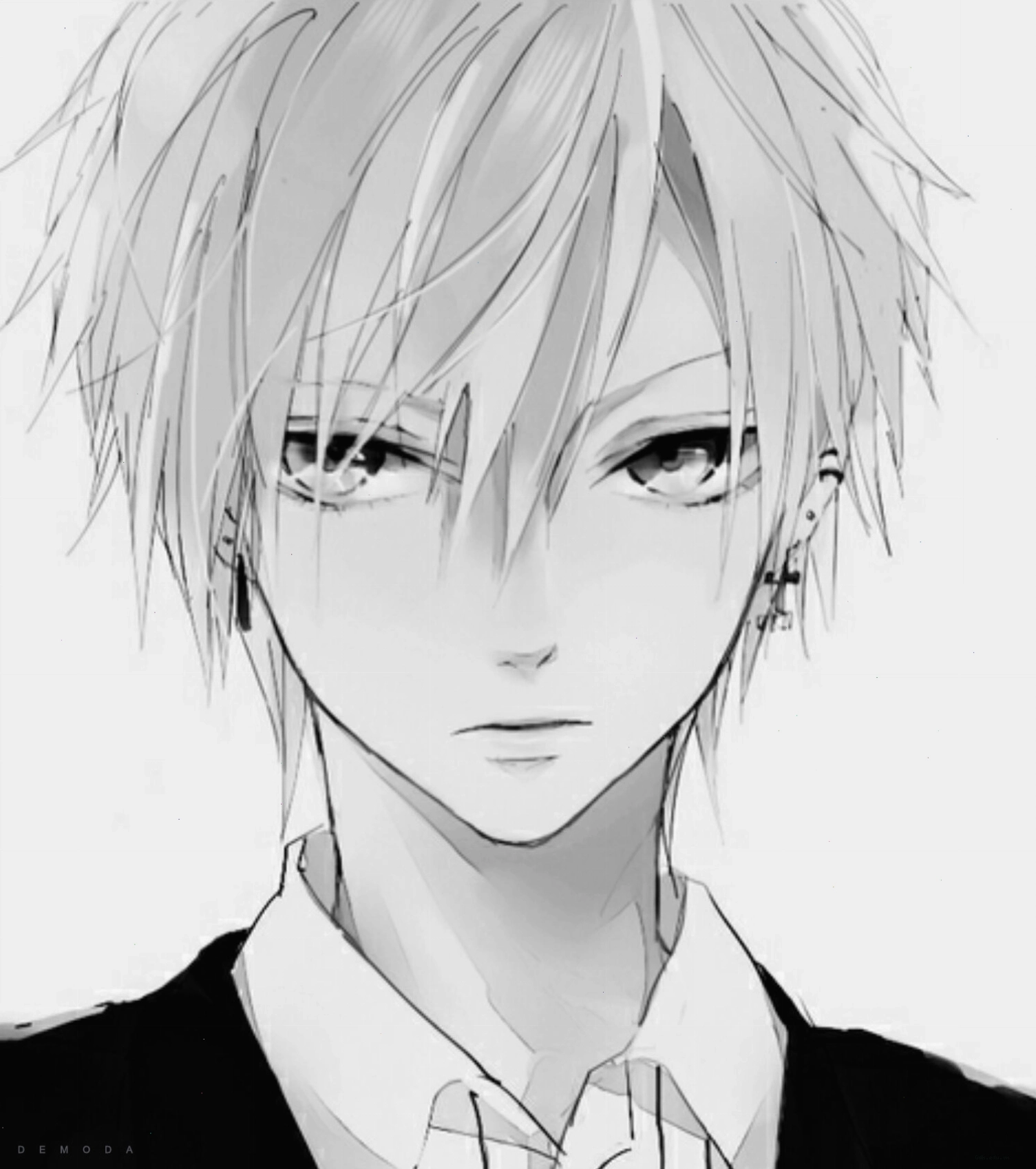 Bức ảnh anime trắng đen đầy cảm xúc và lôi cuốn